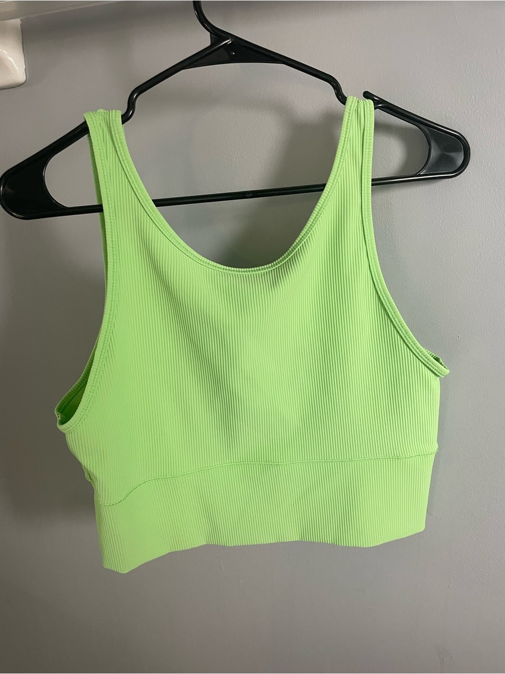 lululemon athletica Neon Lime Ribbed Crop Top